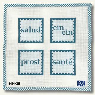 Cheers Coasters Blue MN35 by Maura Nolan Designs (thumbnail)