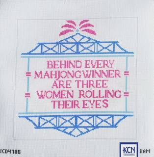 Behind Every Mahjong Winner Needlepoint Canvas by KCN Designers (thumbnail)