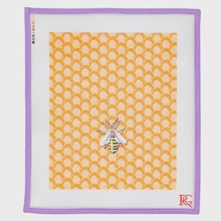 Bee on Orange Honeycomb Stubbs & Wootton Slippers (Pair of Canvases) by Ramsay Gourd (thumbnail)