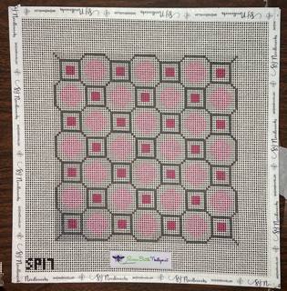 Pink & Gray Geometric by Susan Battle Needlepoint (thumbnail)