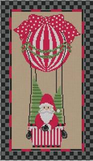 Santa with Hot Air Balloon with Stitch Guide by CBK Needlepoint (thumbnail)