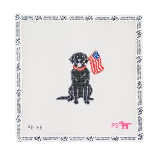 Dog with Flag- Black Lab by Poppy's Designs (thumbnail)