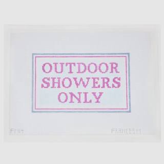Outdoor Showers Only (Pink) by Frances Mary Needlepoint (thumbnail)