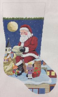santa reading list by Susan Roberts Needlepoint (thumbnail)