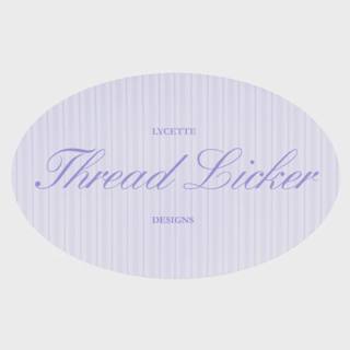 Thread Licker - 8" x 5" Oval Sticker by Lycette Designs (thumbnail)