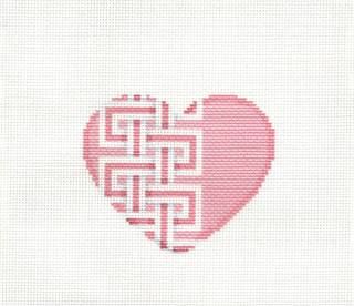 Medium Heart/Rose - Key Border by Two Sisters Needlepoint (thumbnail)