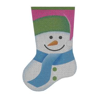 Snowman Mini Socks, Pink & Green by Pepperberry Designs (thumbnail)