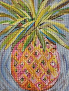 Pink, Orange and Yellow Pineapple by Kate Dickerson Needlepoint Collections (thumbnail)