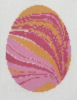 Marbled Egg - Orange Strawberry Sherbet by Jen Laine Designs (thumbnail)