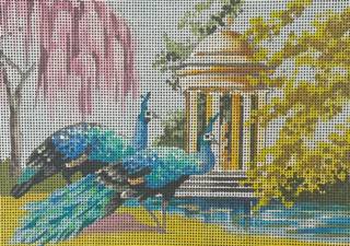 Peacocks in Garden by Colors of Praise Art Studio (thumbnail)
