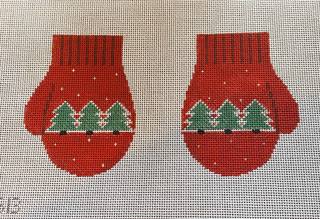Trees Mittens/Red by Kathy Schenkel (thumbnail)