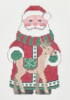 long coat santa with reindeer by Susan Roberts Needlepoint (thumbnail)