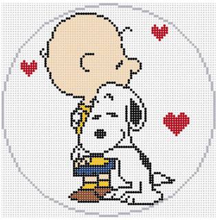 Officially Needlepoint PEANUTS Valentine –Snoopy Hugging Charlie Brown by Officially Needlepoint (thumbnail)