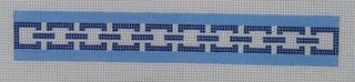 Geometric Key Fob - Blue by Susan Battle Needlepoint (thumbnail)