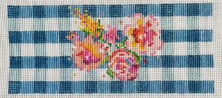 25-412 Flowers on Blue Gingham by Blueberry Point Canvas (thumbnail)