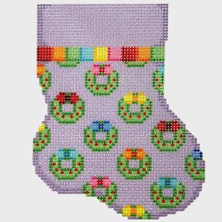 NTG TS869 - Wreaths Repeat Mini Sock by Two Sisters Needlepoint (thumbnail)