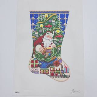 Rebecca Wood Designs Santa's Gifts Boy Stocking Needlepoint Canvas by Rebecca Wood Designs (thumbnail)