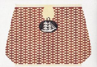 Large Nantucket Basket with Ship by Anne Fisher Needlepoint (thumbnail)
