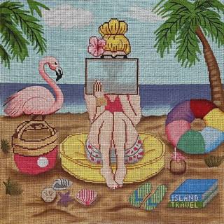 Stitching Girl - Beach by Alice Peterson (thumbnail)