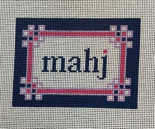 Floral Corner Mahjong Insert - Navy/Lilac/Hot pink by Love MHB Studio (thumbnail)