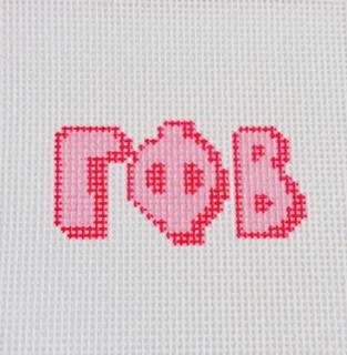 Gamma Phi Beta Sorority Bubble Letter Needlepoint by Duo Threads (thumbnail)