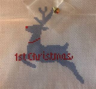 First Christmas Reindeer-blue and red by A Stitch in Time (thumbnail)