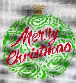 Small Merry Christmas Ornament - Green by Danji Designs (thumbnail)