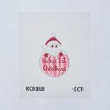 Baby's First Christmas Santa Ornament - Pink Printed Canvas by KCN Designers (thumbnail)