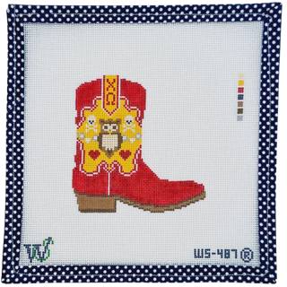 Chi Omega Boot Canvas by Wipstitch Needleworks (thumbnail)