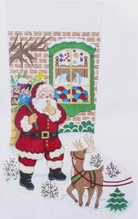 Santa and Sleeping Boy Christmas Stocking by Alexa Needlepoint Designs (thumbnail)