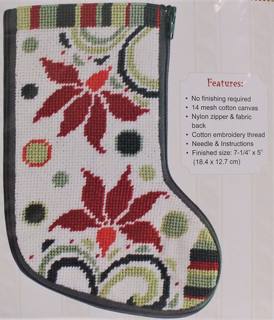 Alice Peterson SZ1001 Modern Poinsettia Stitch & Zip Mini Stocking Kit by Alice Peterson (thumbnail)
