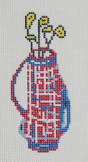 Red Plaid Golf Bag Ornament by KCN Designers (thumbnail)