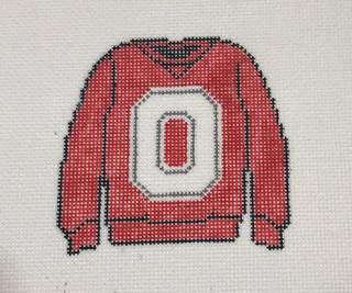 Ohio State Sweatshirt - Red by Needlepoint by Laura (thumbnail)