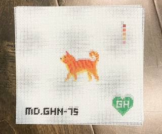 Green Heart Needlepoint: Orange Tabby Cat Mini by Mopsey Designs (thumbnail)
