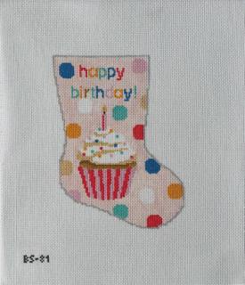 Happy Birthday Mini Stocking - Pink and Blue by KCN Designers (thumbnail)