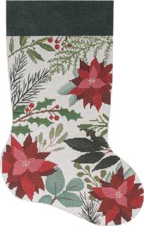 White Stocking w/Red Flowers by Laura Love Designs (thumbnail)