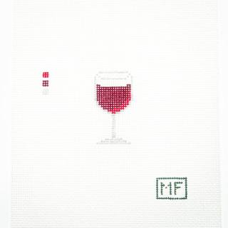 Wine Bag Charm - Red by M F Needlepoint (thumbnail)