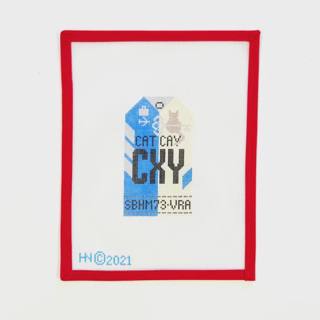 Cat Cay Travel Tag by Hedgehog Needlepoint (thumbnail)