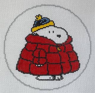 PEANUTS - Snoopy in Red Puffer Coat by Officially Needlepoint (thumbnail)