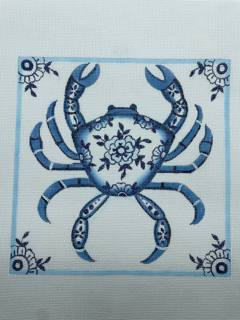Blue Floral Crab by Alice Peterson (thumbnail)