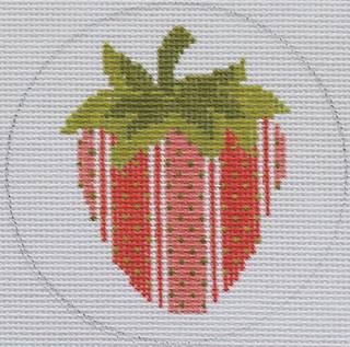 Strawberries: Coral Stripes Canvas by PLD Designs (thumbnail)
