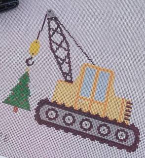 Crane Truck with Tree SS212B by Stitch Style Needlepoint (thumbnail)
