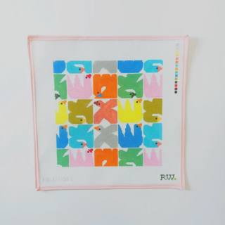 Multi Colored Birds Pillow by Mopsey Designs (thumbnail)