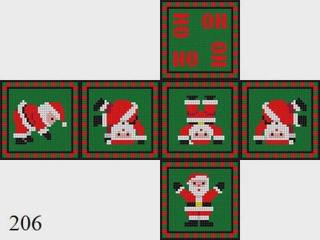 Tumbling Santas, 2.75" Cube - 13 mesh by Liz Goodrick-Dillon (Tapestry Tent, via Susan Roberts) (thumbnail)