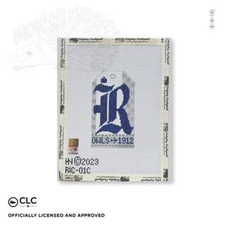 Rice University Retro Travel Tag by Hedgehog Needlepoint (thumbnail)