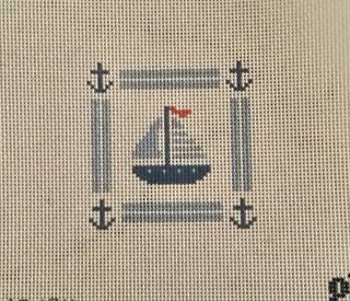 Sailboat Mini Sign by Goodpoint Needlepoint (thumbnail)