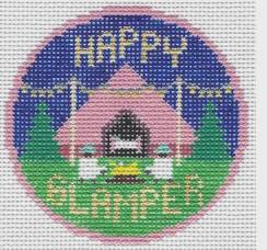 Happy Camper - Pink Round by Doolittle Stitchery (thumbnail)