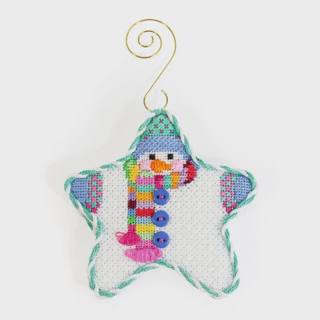 Star Shaped Snowman Multi Striped Scarf with Stitch Guide by Two Sisters Needlepoint (thumbnail)