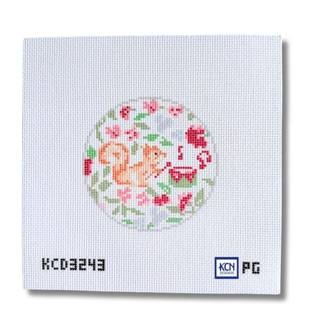 Squirrel with Drum Round Needlepoint Canvas by KCN Designers (thumbnail)
