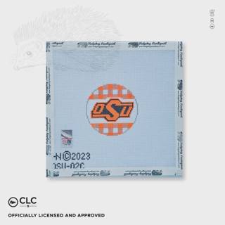 Oklahoma State University 3" Round by Hedgehog Needlepoint (thumbnail)